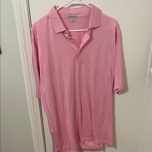 Men's Peter Millar Pink Polo Shirt 100% cotton size large